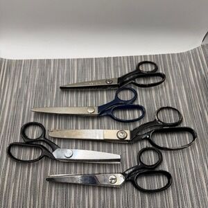 Vintage Wiss Kleencut Joy Pinking Shears Lot 5 Sewing Scissors Scalloped Zig Zag